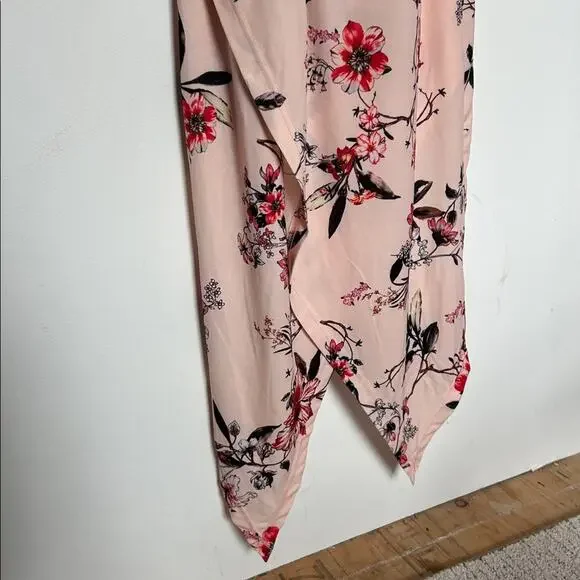 Venus Floral Pink Wrap Dress Sexy V- Neck Slit dress Size Small - Picture 4 of 9